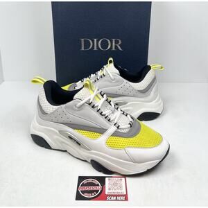 Size 44EU/11US- Dior B22 White Yellow Sneakers🐝 Worn 1X/Retail $1.2K!